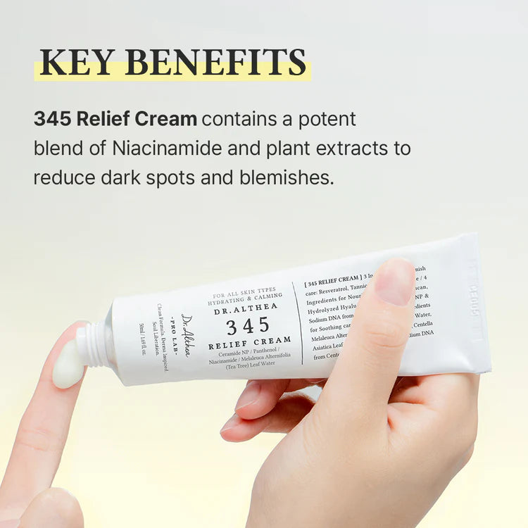 Dr.Althea 345 Relief Cream | Moisturizer for Soothing Recovery and Blemish Care with PDRN & Niacinamide | Korean Vegan Skin Care for All Skin Types, 1.69 Fl Oz (Ver.2 - Pack of 1