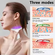 Neck Facial Lifting Device EMS Microcurrent LED Photon Therapy Vibration Face Massager Anti Wrinkles Tightening Skin Care Tools